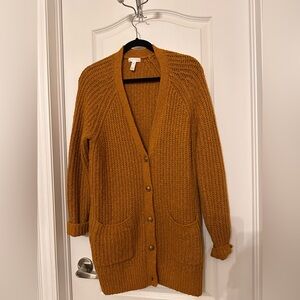 Leith Golden Brown Cardigan Sweater